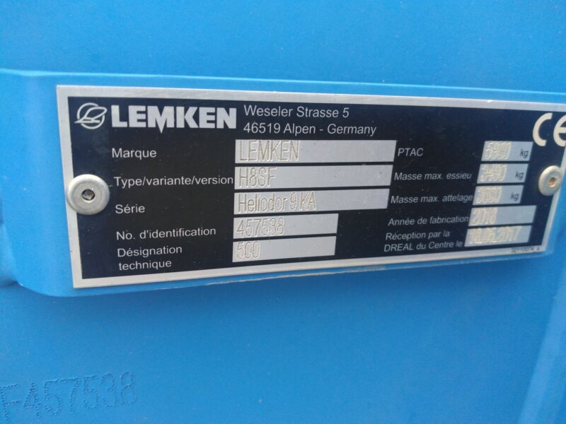 DECHAUMEUR LEMKEN HELIODOR 9/500 KA